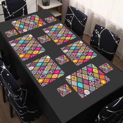 REVEXO Rectangular Pack of 6 Table Placemat(Multicolor, PVC)
