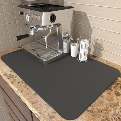 Crystal zone Rectangular Pack of 2 Table Placemat(Grey, Rubber, Leather)