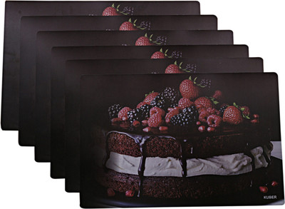 KUBER INDUSTRIES Rectangular Pack of 6 Table Placemat(Brown, PVC)