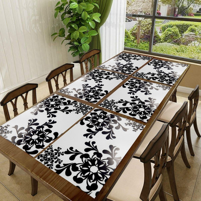 Creadcraft Rectangular Pack of 6 Table Placemat(Multicolor, Peach, PVC)