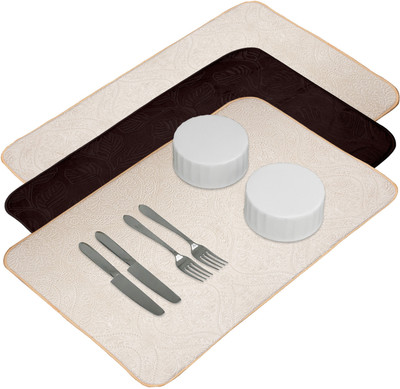 KUBER INDUSTRIES Rectangular Pack of 3 Table Placemat(Multicolor, Microfibre)