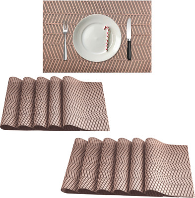 KUBER INDUSTRIES Rectangular Pack of 12 Table Placemat(Maroon, Polyester)