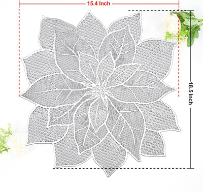 Dakshya Industries Round Pack of 2 Table Placemat(Silver, PVC)