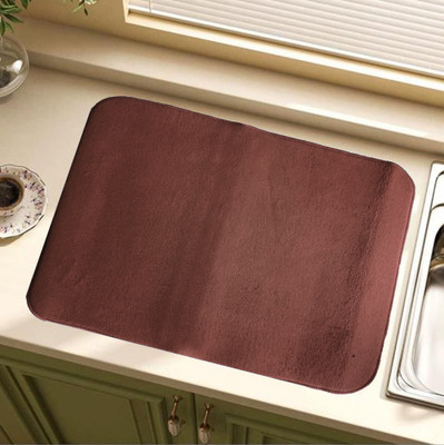 LaVichitra Rectangular Pack of 1 Table Placemat(Brown, Microfibre, Polyester)