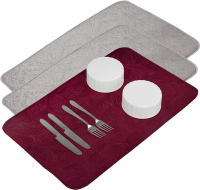 KUBER INDUSTRIES Rectangular Pack of 3 Table Placemat(Multicolor, Microfibre)