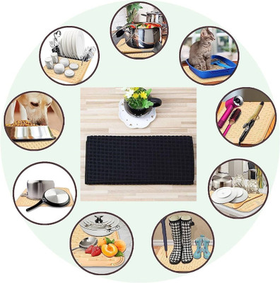 JMALL Rectangular Pack of 1 Table Placemat(Black, Cotton)