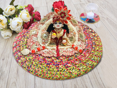 LADLI JEE Round Pack of 1 Table Placemat(Pink, Polyester)