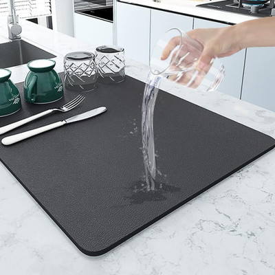OnisHomes Rectangular Pack of 1 Table Placemat(Grey, Rubber)