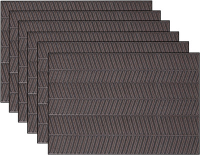 Winner Rectangular Pack of 6 Table Placemat(Maroon, PVC)