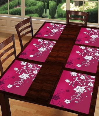 Flipkart SmartBuy Rectangular Pack of 6 Table Placemat(Purple, PVC)
