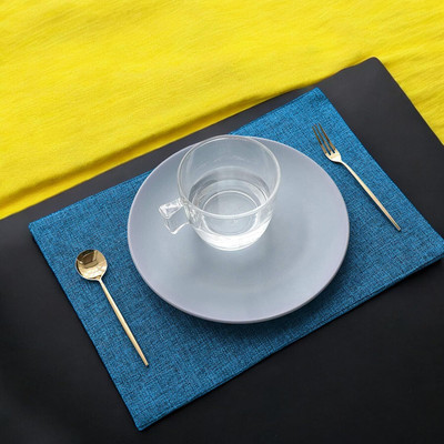 Casanest Rectangular Pack of 6 Table Placemat(Blue, Jute)