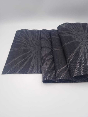 Downtown Celebrations Rectangular Pack of 4 Table Placemat(Black, PVC)