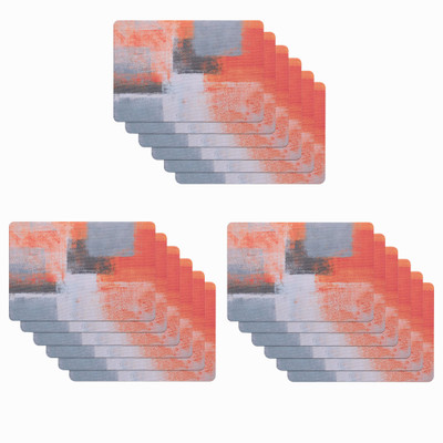 KUBER INDUSTRIES Rectangular Pack of 18 Table Placemat(Orange, Grey, PVC)