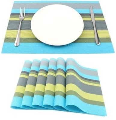 SHYAM Rectangular Pack of 6 Table Placemat(Multicolor, PVC)