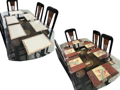 LaVichitra Cut Corner Pack of 12 Table Placemat(Multicolor, Brown, PVC)