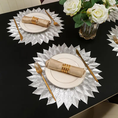 Flipkart SmartBuy Round Pack of 2 Table Placemat(Silver, PVC)