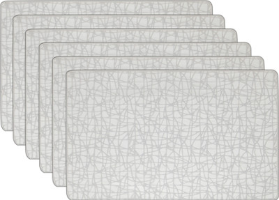 Winner Rectangular Pack of 6 Table Placemat(White, PVC)