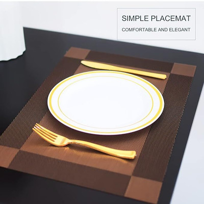 LILA ENTERPRISE Rectangular Pack of 1 Table Placemat(Brown, PVC)