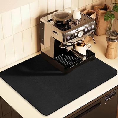 WEIRVI Rectangular Pack of 1 Table Placemat(Black, Rubber)