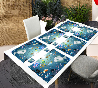 SANRAKSSHAN Rectangular Pack of 6 Table Placemat(Multicolor, PVC)