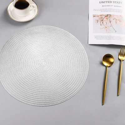 Flipkart SmartBuy Round Pack of 2 Table Placemat(Silver, PVC)
