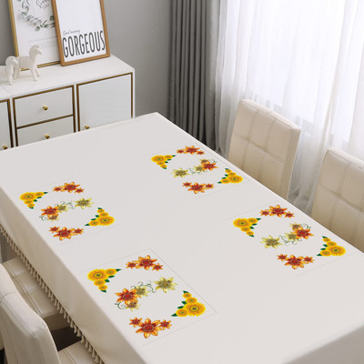 Flipkart SmartBuy Rectangular Pack of 4 Table Placemat(Yellow, PVC)