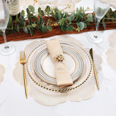 Flipkart SmartBuy Round Pack of 4 Table Placemat(Gold, PVC)