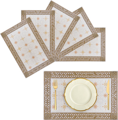 KUBER INDUSTRIES Rectangular Pack of 6 Table Placemat(Yellow, PVC)