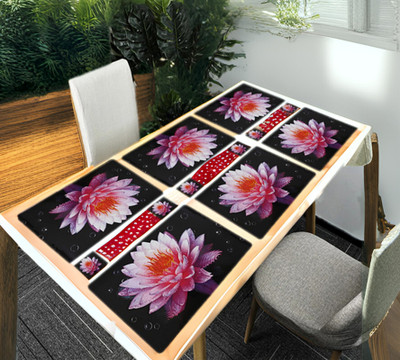 SANRAKSSHAN Rectangular Pack of 6 Table Placemat(Multicolor, PVC)