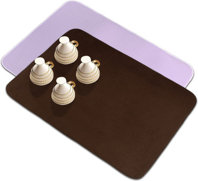 KUBER INDUSTRIES Rectangular Pack of 2 Table Placemat(Purple, Brown, Microfibre)