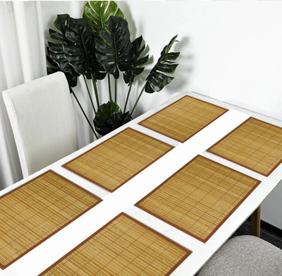 Creadcraft Rectangular Pack of 6 Table Placemat(Multicolor, PVC)