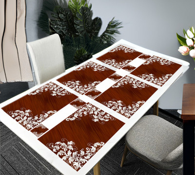 SANRAKSSHAN Rectangular Pack of 6 Table Placemat(Multicolor, PVC)