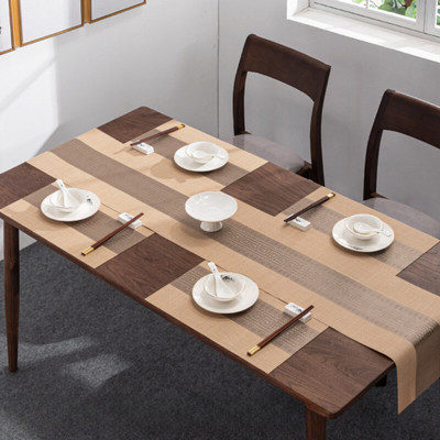 Bhaguji Rectangular Pack of 5 Table Placemat(Beige, PVC)
