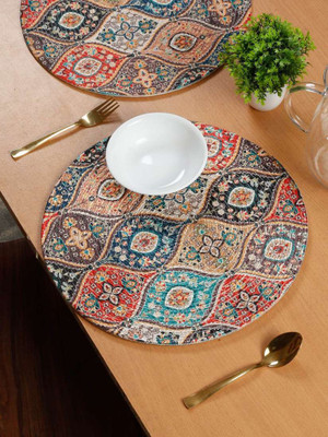 PPP Round Pack of 1 Table Placemat(Multicolor, Polyester)