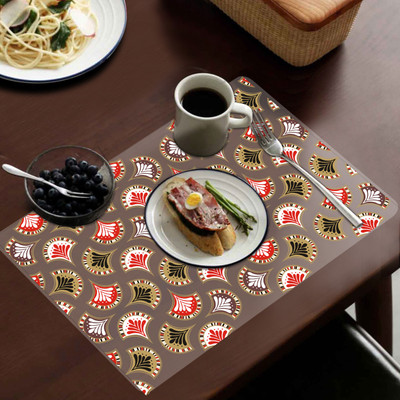 Flipkart SmartBuy Rectangular Pack of 6 Table Placemat(Orange, Black, PVC)