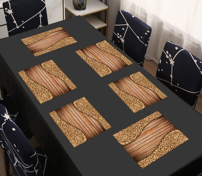REVEXO Rectangular Pack of 6 Table Placemat(Multicolor, PVC)