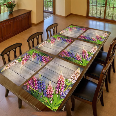 REVEXO Rectangular Pack of 6 Table Placemat(Green, PVC)