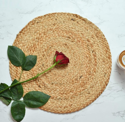 Juctos Round Pack of 1 Table Placemat(Beige, Jute)