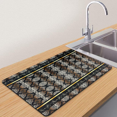 Deepdarshan Fashion Square Pack of 1 Table Placemat(Grey, Polyester)
