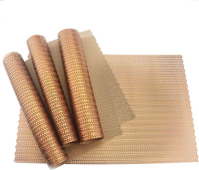 Dakshya Industries Rectangular Pack of 4 Table Placemat(Brown, PVC)