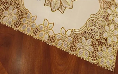 DELHI PVC CORP Rectangular Pack of 6 Table Placemat(Beige, Gold, Lace)