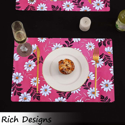 GREAT FASHION Rectangular Pack of 6 Table Placemat(Multicolor, Polyester)