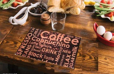 LOTUSKING Rectangular Pack of 6 Table Placemat(Brown, PVC)