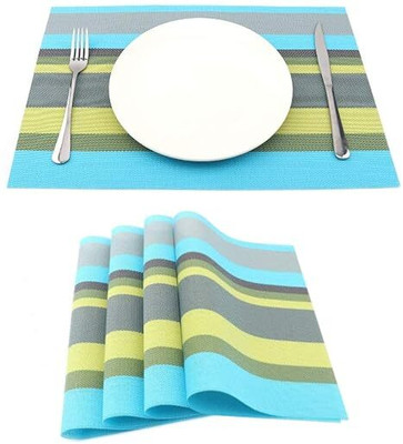 Naidev Rectangular Pack of 4 Table Placemat(Multicolor, PVC)