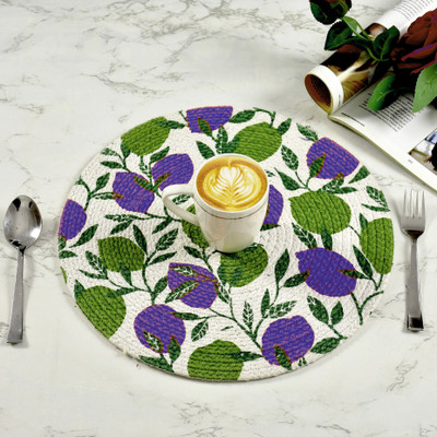 RADRUGS Round Pack of 2 Table Placemat(Multicolor, Cotton)