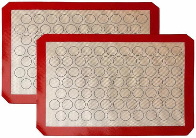 SYGA Rectangular Pack of 2 Table Placemat(Red, Beige, Silicone)