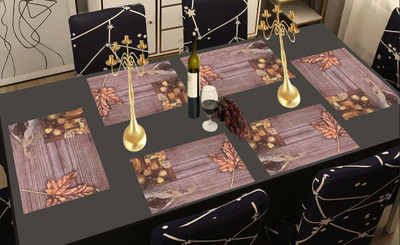 SANRAKSSHAN Rectangular Pack of 6 Table Placemat(Multicolor, PVC)