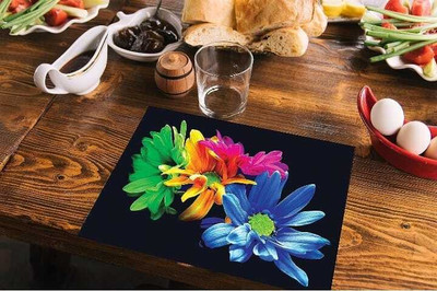 LOTUSKING Rectangular Pack of 6 Table Placemat(Light Blue, PVC)