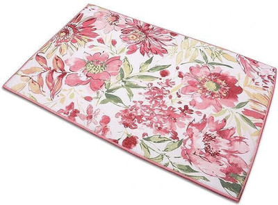 NEERAK Rectangular Pack of 1 Table Placemat(Pink, Microfibre)