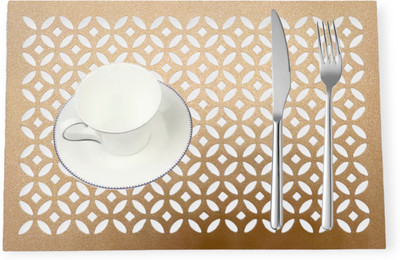 DECOLOGY Rectangular Pack of 6 Table Placemat(Beige, Leather)
